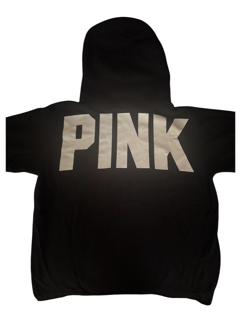 PINK Victoria's Secret Women’s Black Sherpa-Lined Hooded Sweatshirt - Picture 3 of 4